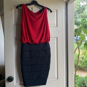 Red and black dress